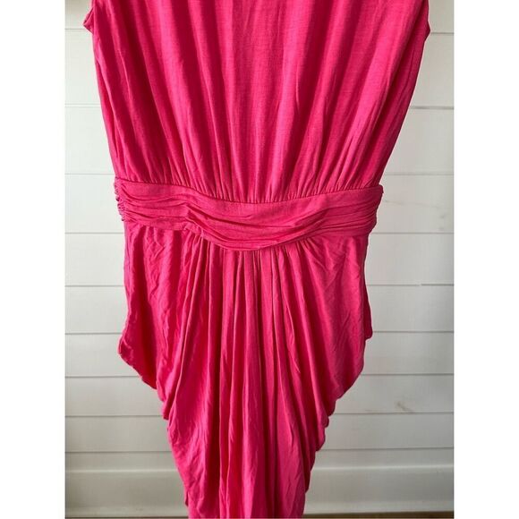 Bebe Faux Wrap Plunge Neck Mini Dress Pink Sz XS - Picture 7 of 12